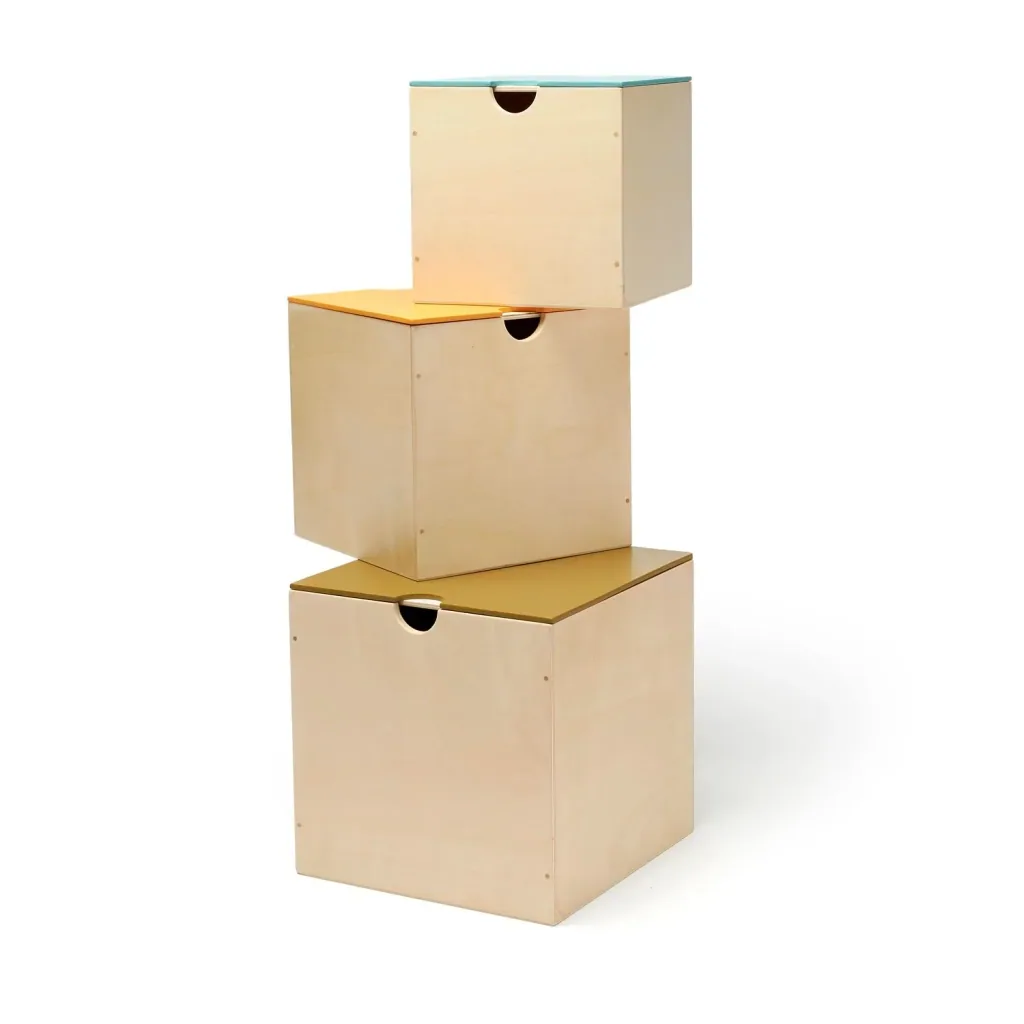 Kids Concept Kisten mit Brettspieldeckel 3er-Set