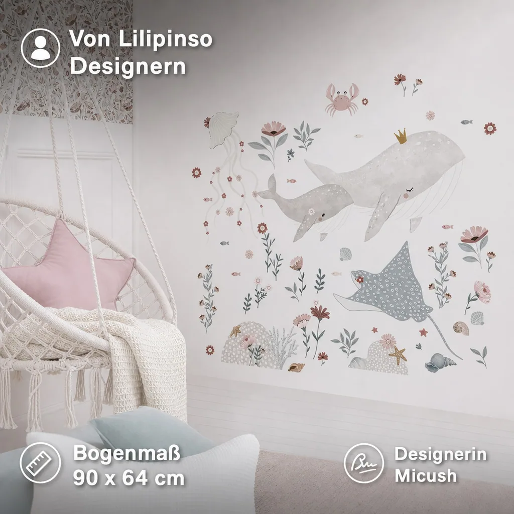 Lilipinso Wandsticker L Familie Wal & Freunde