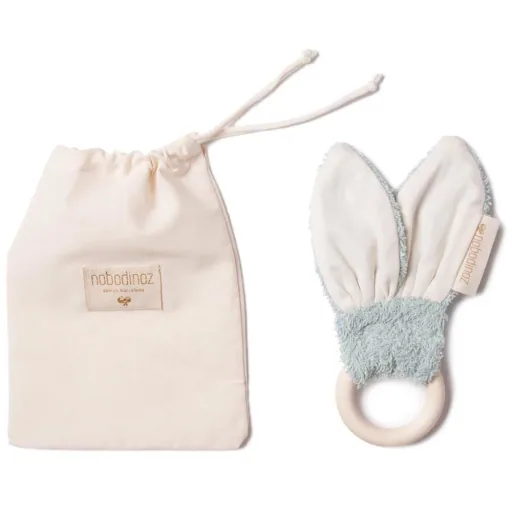 Nobodinoz Baby Beissring Häschen aqua