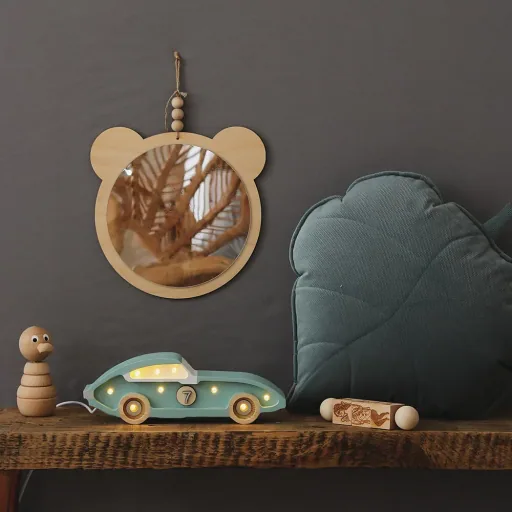 little lights Led Deko Kinderlampe Mini Rennwagen blau