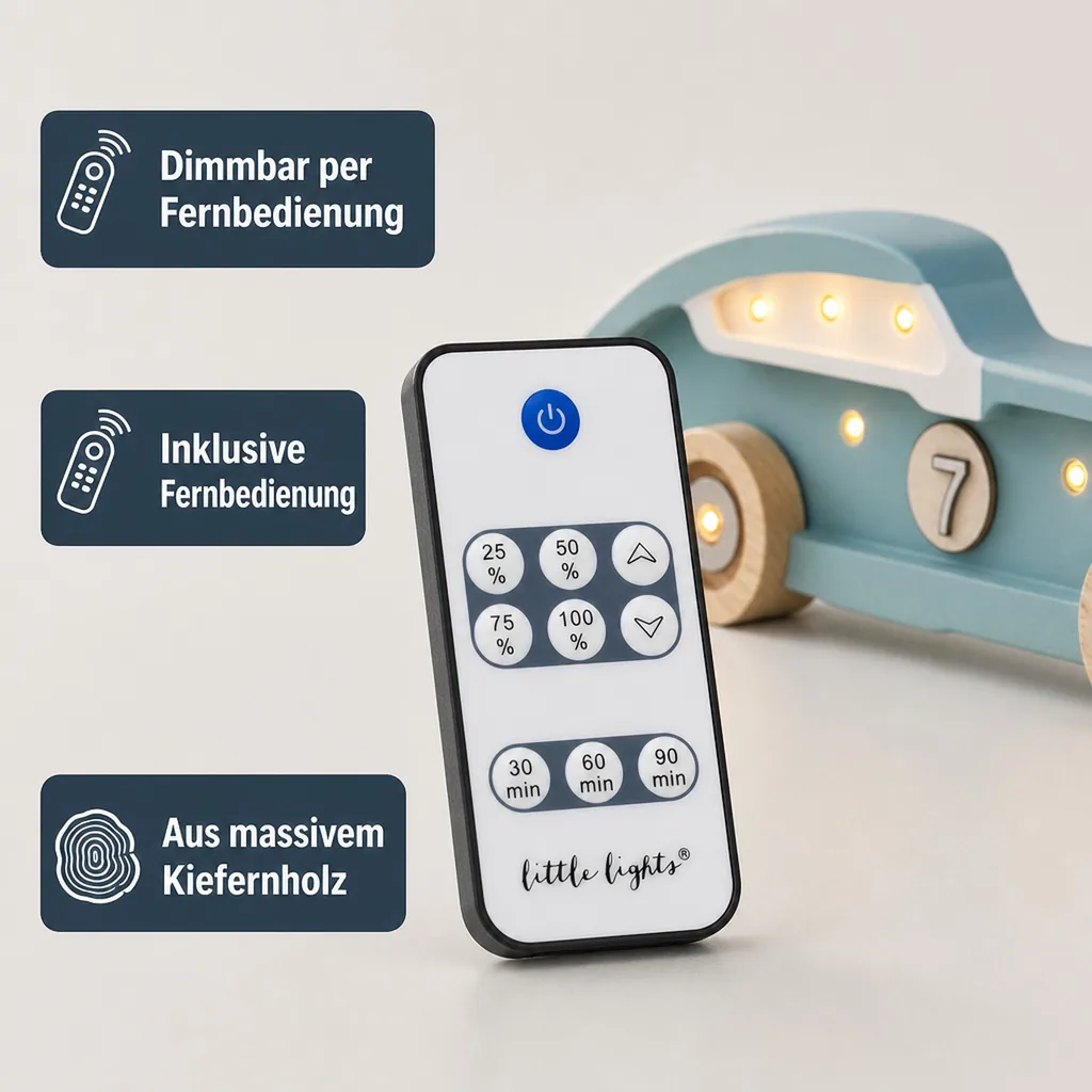 little lights Led Deko Kinderlampe Mini Rennwagen blau