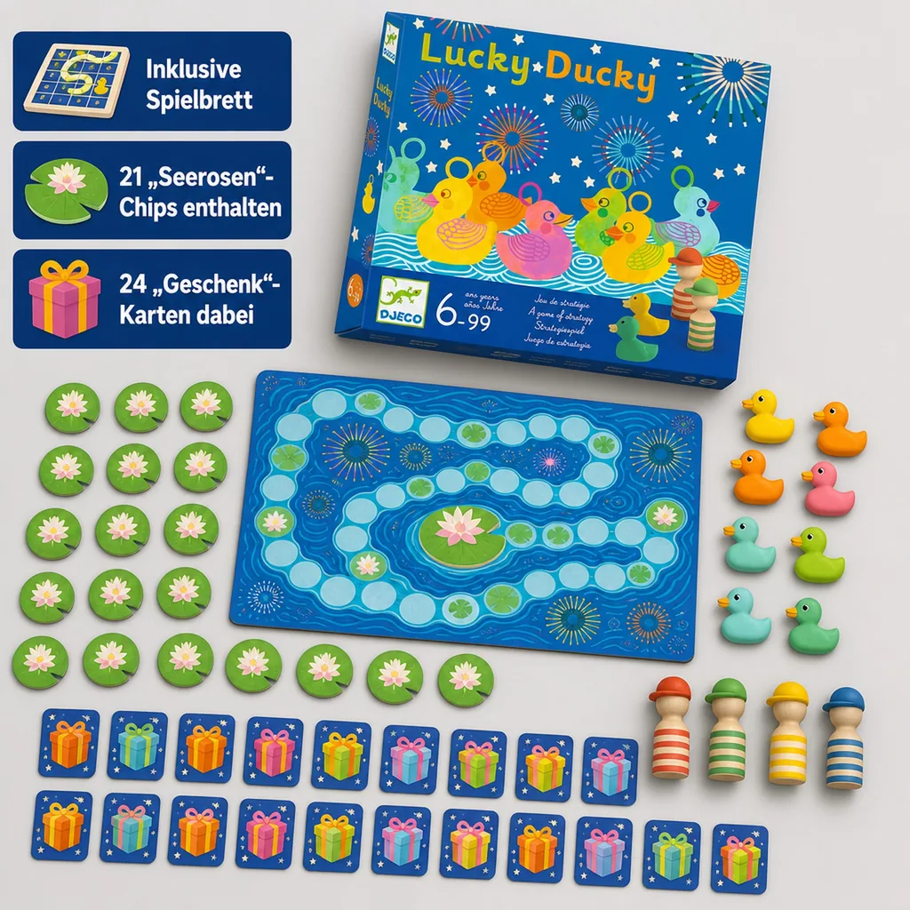Djeco Brettspiele, Strategiespiel, Koordinationsspiel - Lucky Ducky