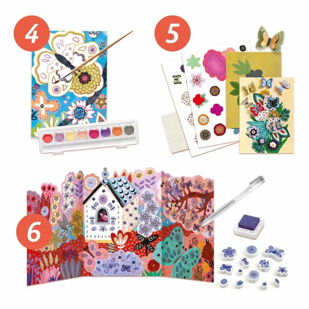 Djeco Bastelset, Kreativitätsset, Multi Activity Kit - Blumengarten