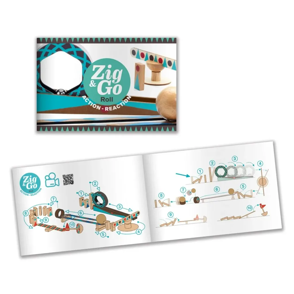 Djeco Baukasten, Denkspiel, Holzbaukasten - Zig & Go, 28 Teile