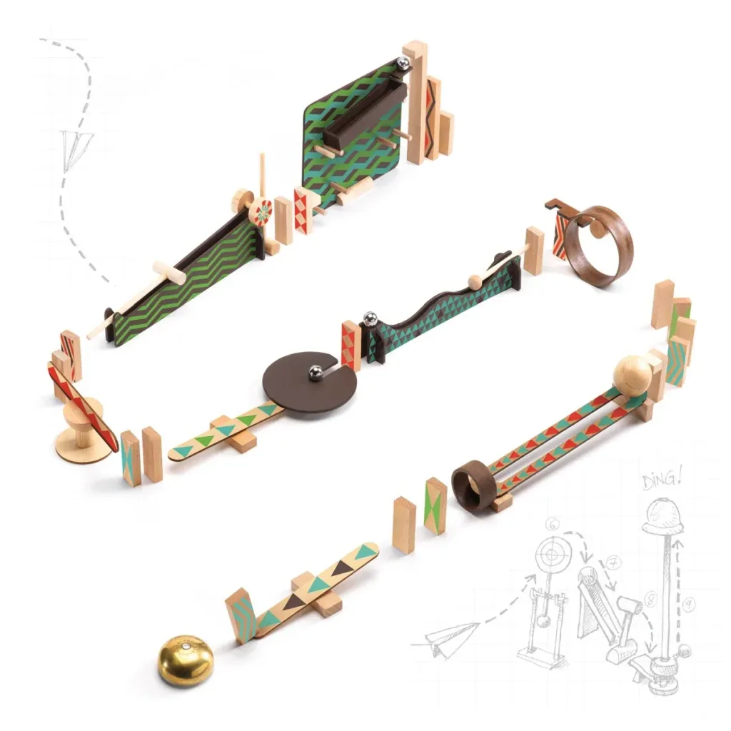Djeco Baukasten, Denkspiel, Holzbaukasten - Zig & Go, 48 Teile