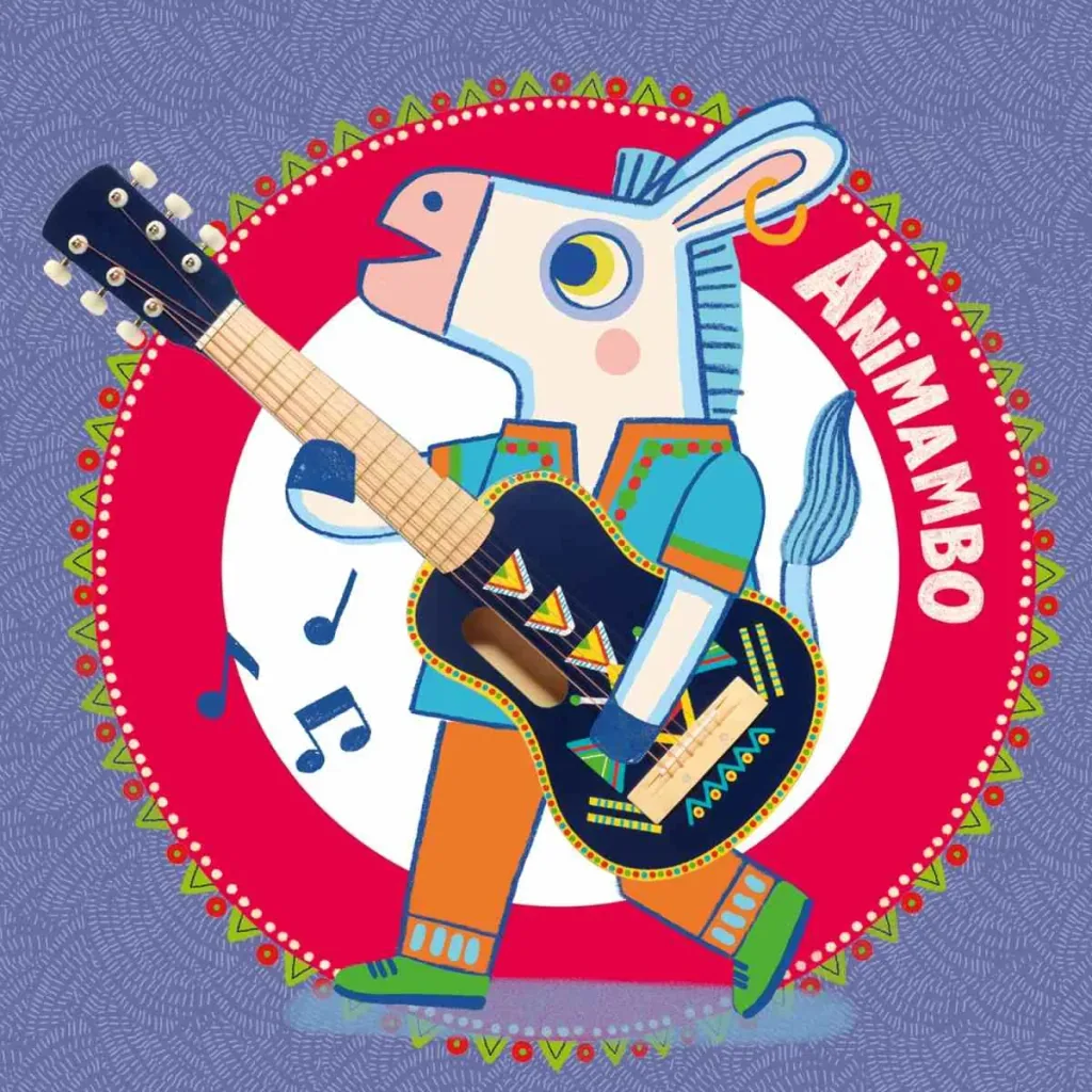 Djeco Spielzeuginstrument, Musikspielzeug, Kindergitarre - Animambo: Gitarre