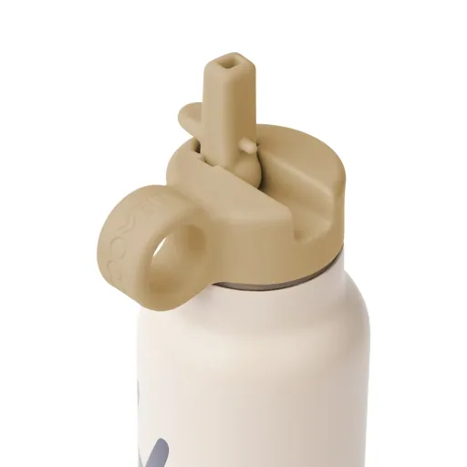 Liewood Kinder Wasserflasche, Trinkflasche Falk 350 ml - Recycelter Edelstahl, Isoliert, Auslaufsicher, Farbe: Häschen / Sandfarben