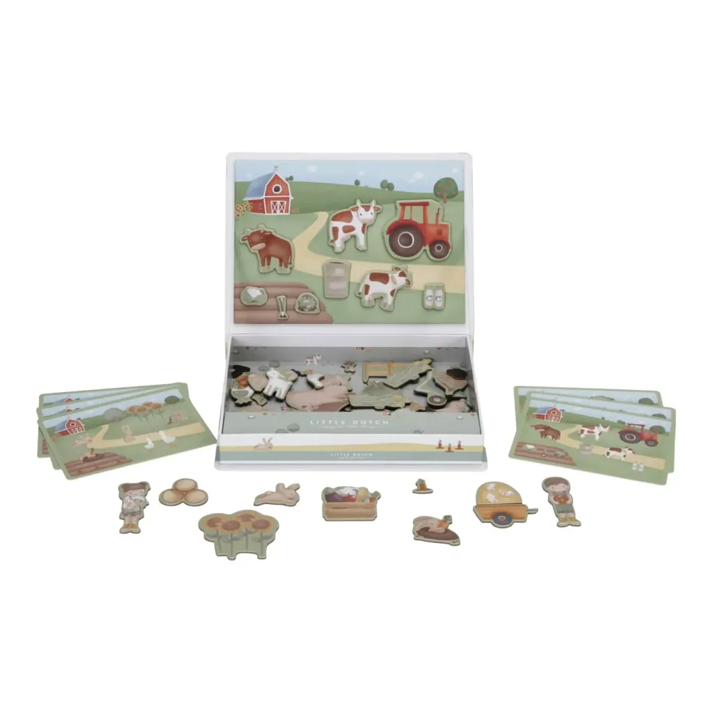 Little Dutch Magnet Puzzle Little Farm - Kreativ gestalten & lernen ab 3 Jahren