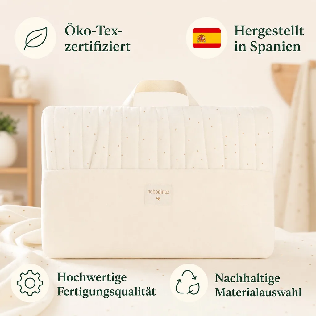 Babywippe Bezug, Ersatzbezug - Nobodinoz, honig Punkte