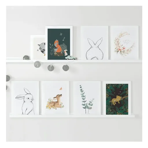 Lilipinso Poster Fuchs und Hase im Wald dunkelgrün