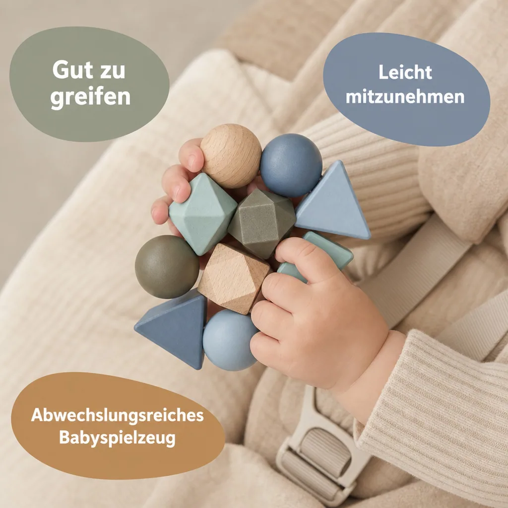 Liewood "Anna" Rassel Kugeln Holz blau Multi Mix