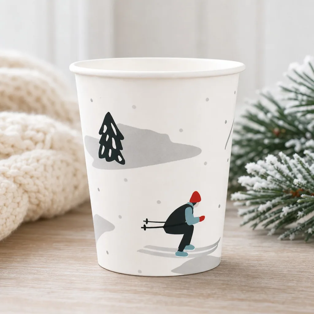 Ava & Yves Pappbecher Set Ski Fahrer