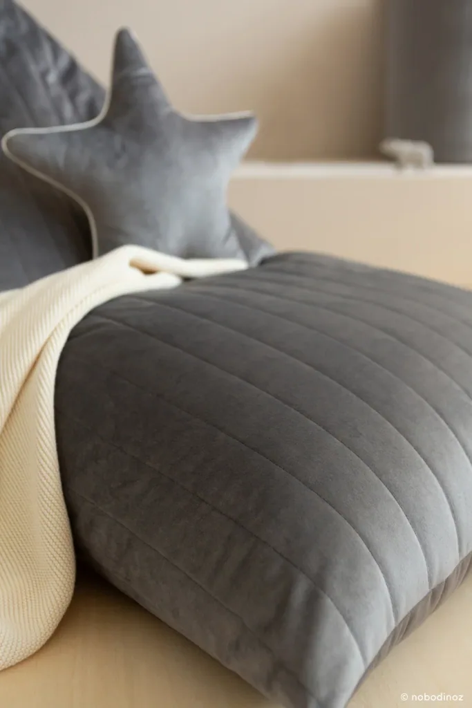 Nobodinoz Sitzsack "Essaouira" Samt schiefergrau