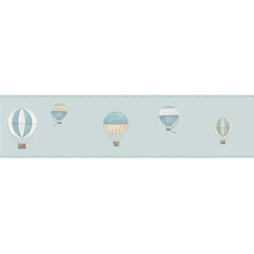 Casadeco My Little World Bordüre Heissluftballons blau braun