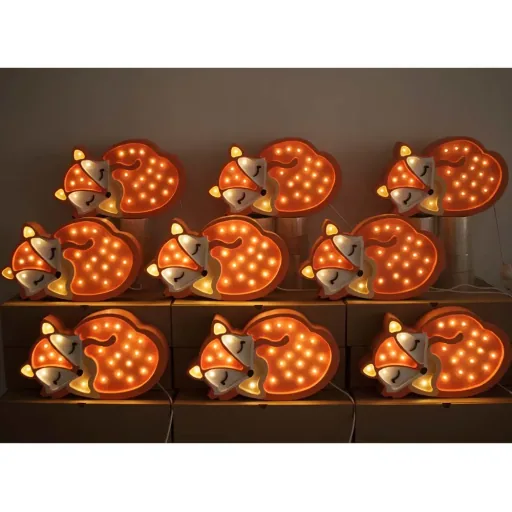little lights Led Deko Kinderlampe Fuchs orange