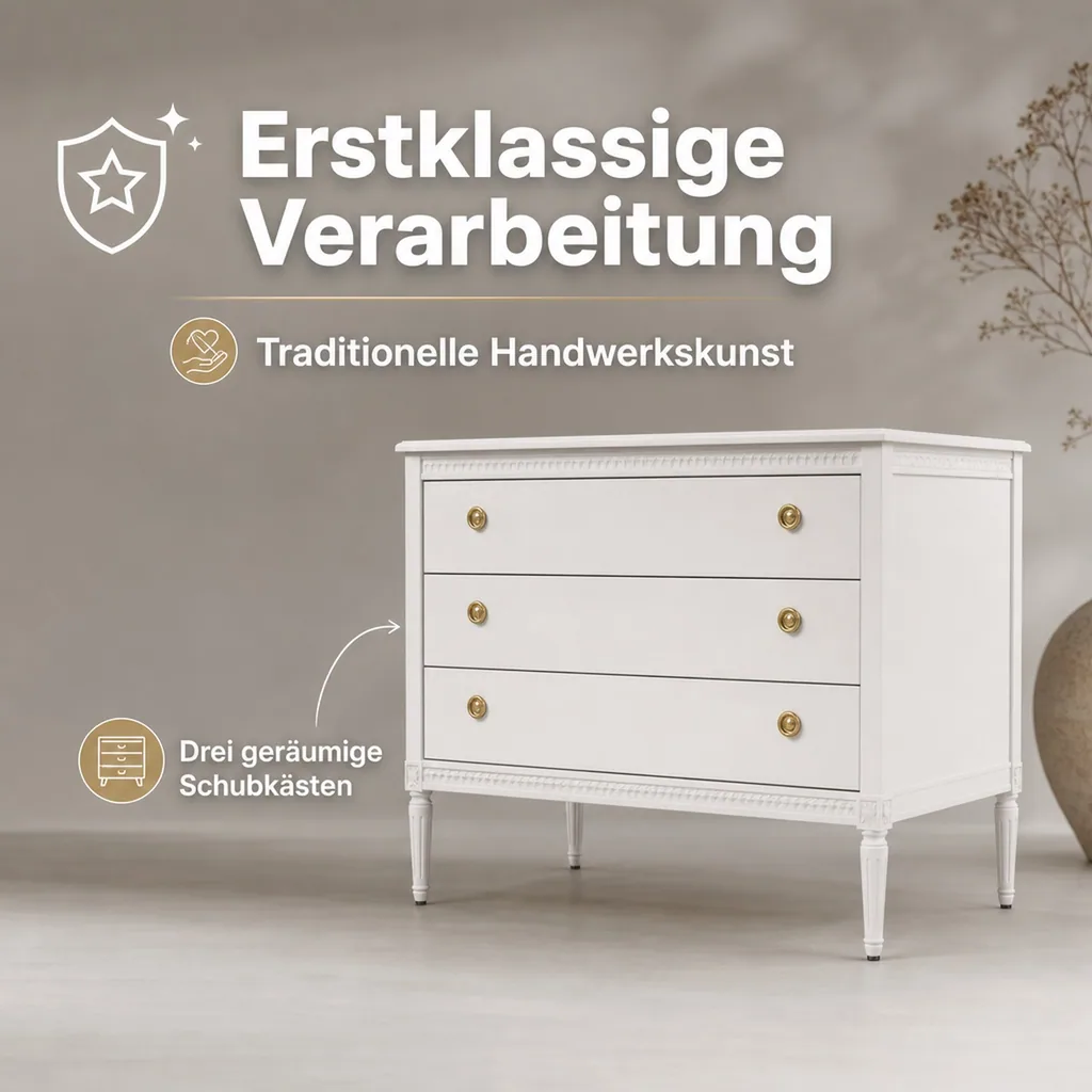 Gustavienne Kommode weiss