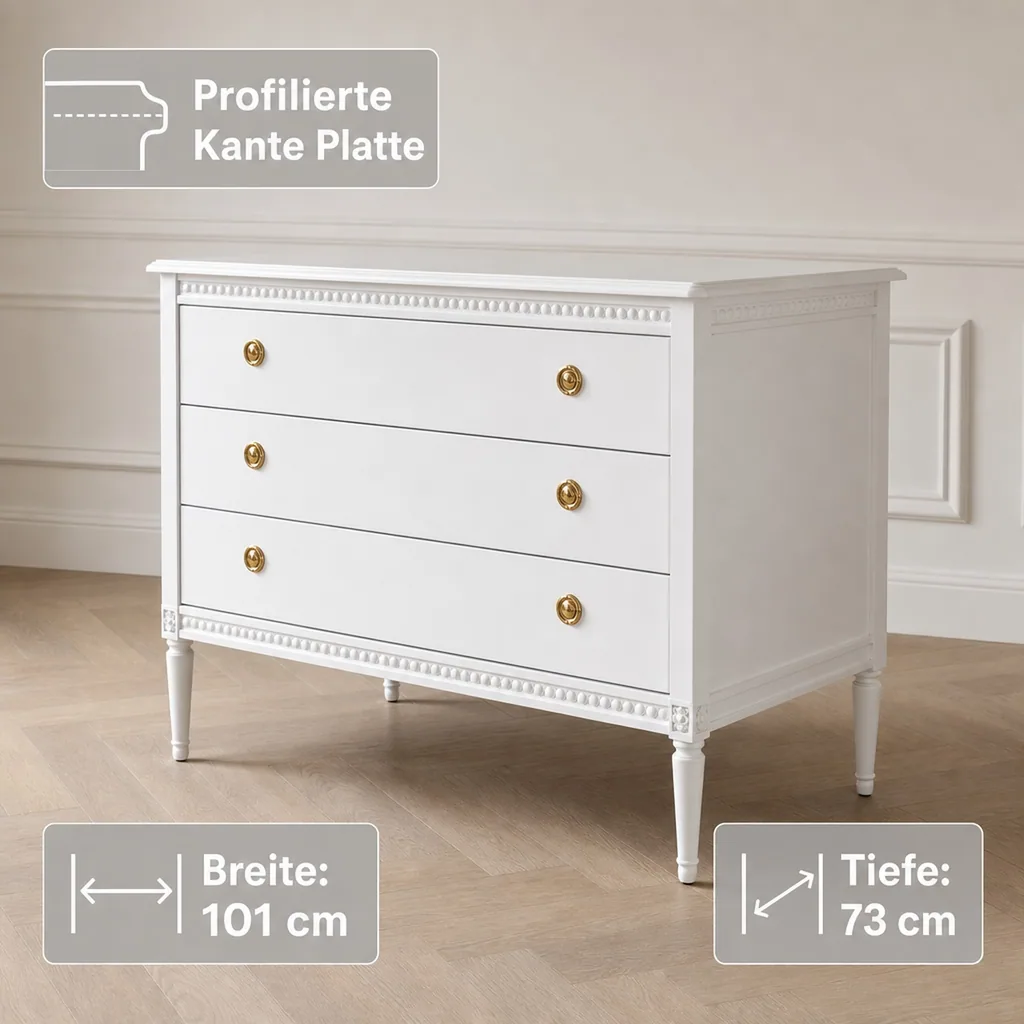 Gustavienne Kommode weiss