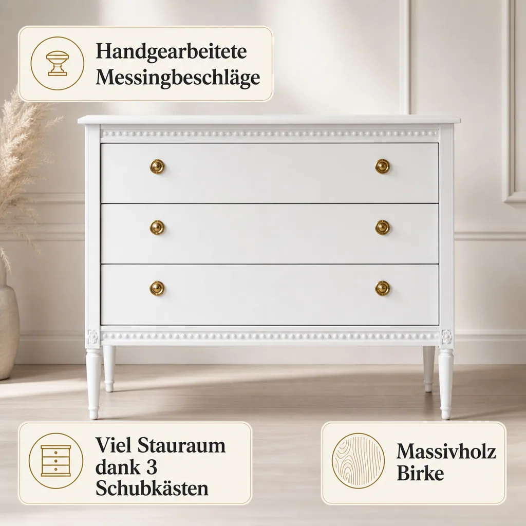 Gustavienne Kommode weiss