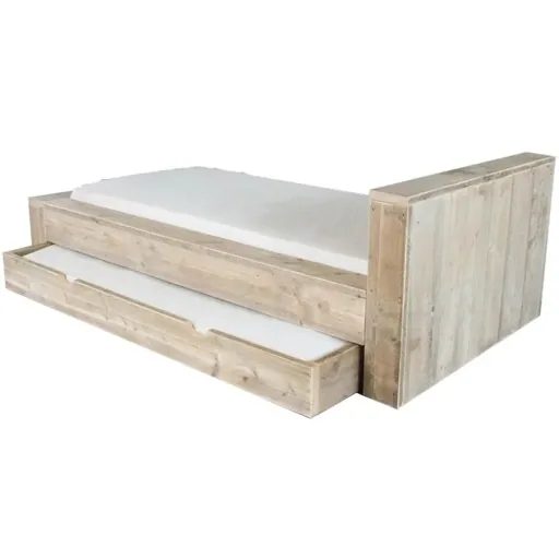 Dutchwood Block Einzelbett, Bettkasten: mit Bettschublade