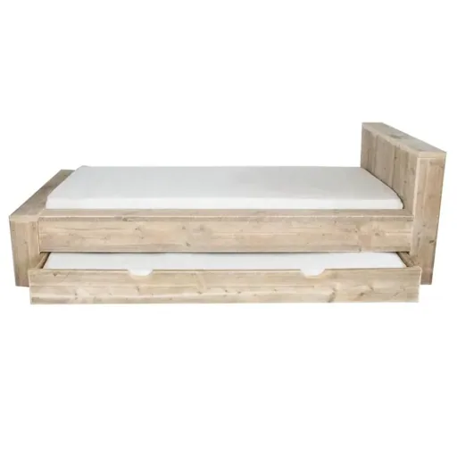 Dutchwood Block Einzelbett, Bettkasten: mit Bettschublade