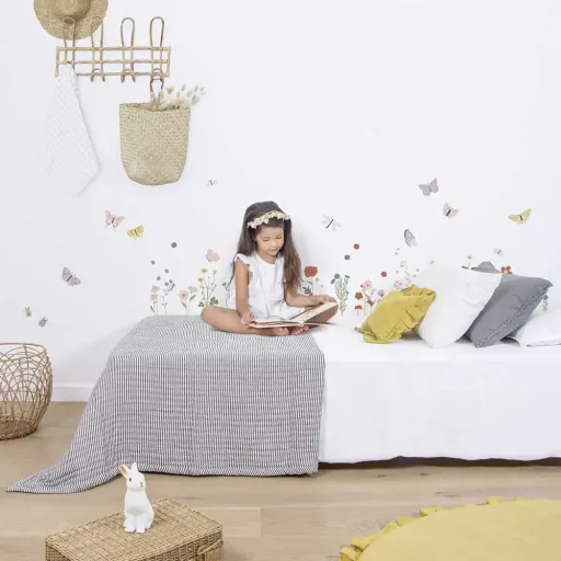 Lilipinso Wandsticker A3 Sommerblumen 1 grau pastell