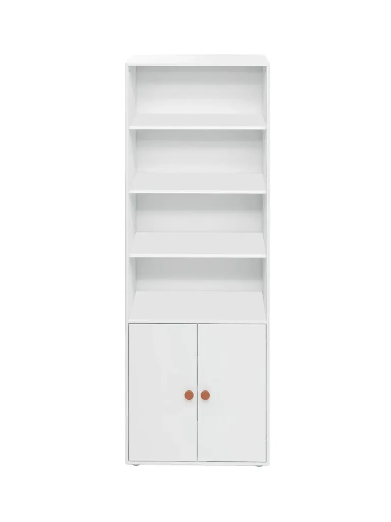 Flexa Bücherregal - Roomie, mit 2 Türen, 72x202,5 cm, Farbe: Weiß/Rouge