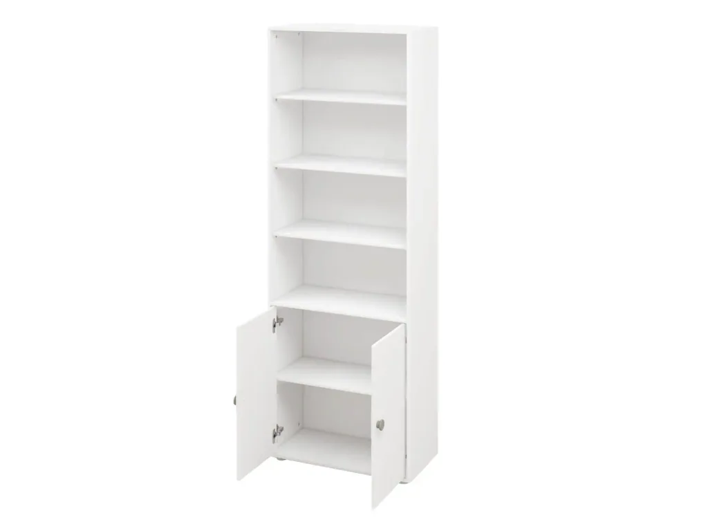 Flexa Bücherregal - Roomie, mit 2 Türen, 72x202,5 cm, Farbe: Weiß/Naturgrün