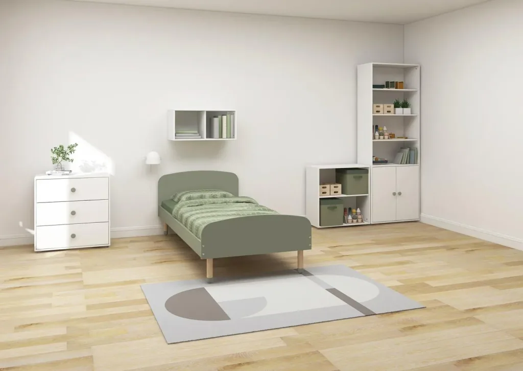 Flexa Bücherregal - Roomie, mit 2 Türen, 72x202,5 cm, Farbe: Weiß/Naturgrün