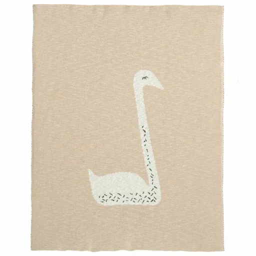 Fresk Strickdecke Schwan pfirsich, Größe: 80 x 100 cm