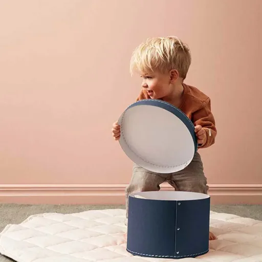 Kids Concept 2er Set runde Pappschachteln dunkelblau