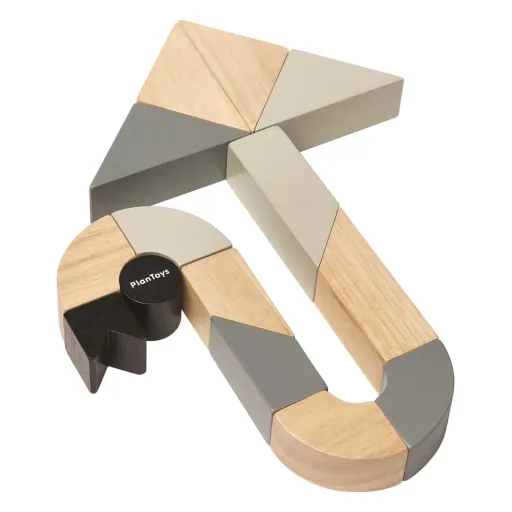 Plan Toys drehbare Holzklötze grau schwarz Holz
