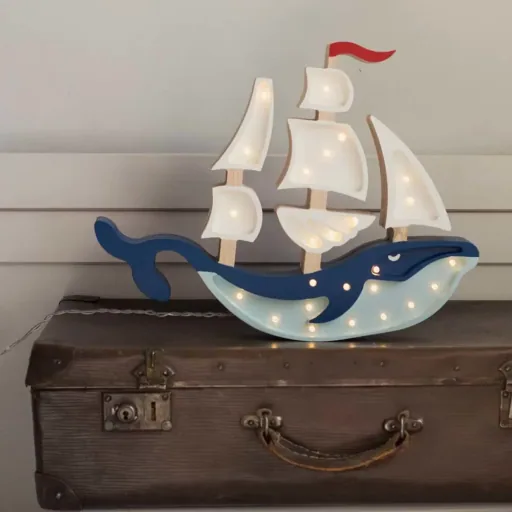 little lights Led Deko Kinderlampe Wal Segelboot