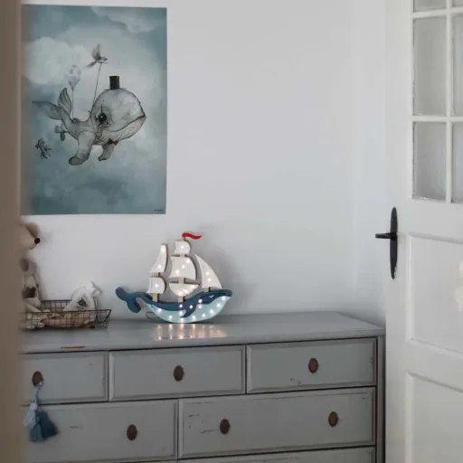 little lights Led Deko Kinderlampe Wal Segelboot