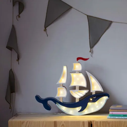 little lights Led Deko Kinderlampe Wal Segelboot