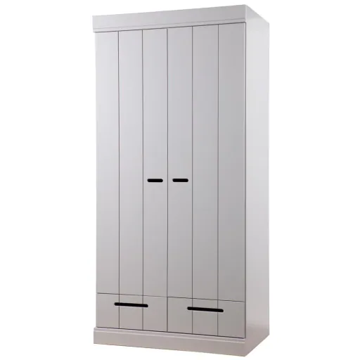 WOOOD - Schrank Connect, 2-türig, mit 2 Schubladen, Kiefer, 195x94x53 cm
