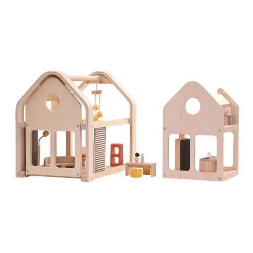Plan Toys Puppenhaus zum Mitnehmen Holz natur