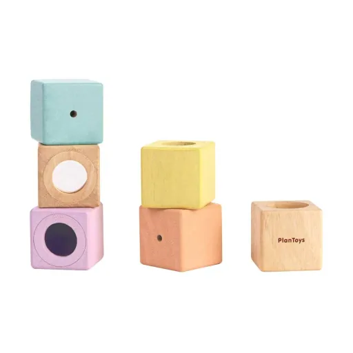 Plan Toys Sinnesklötze Holz pastell