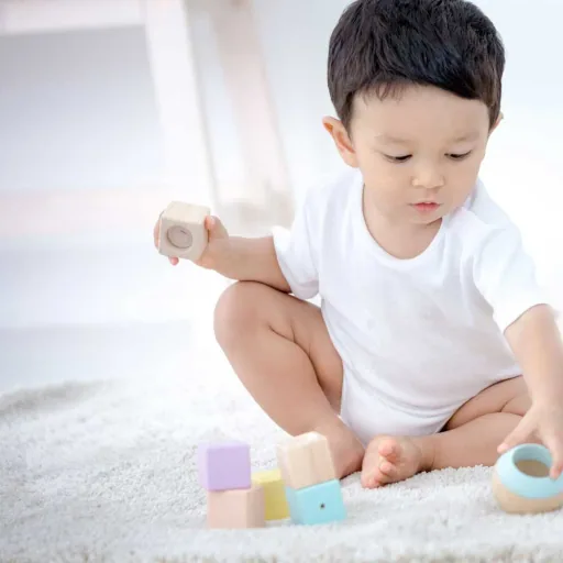 Plan Toys Sinnesklötze Holz pastell