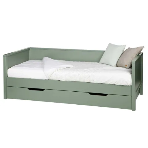 WOOOD - Sofabett Nikki, Kiefer, grün, 73x100x208 cm