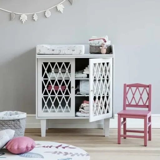 Cam Cam Teppich Blätter creme rosa