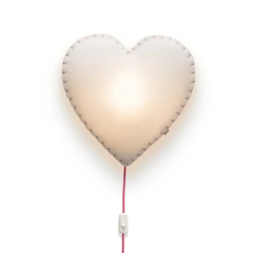 Buokids Softlampe Nachtlicht/Wandlampe Herz, Ausführung: Schnur & Stecker; Farbe der Naht: grau