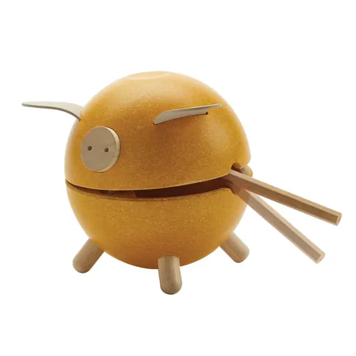 Plan Toys Sparschwein Holz gelb
