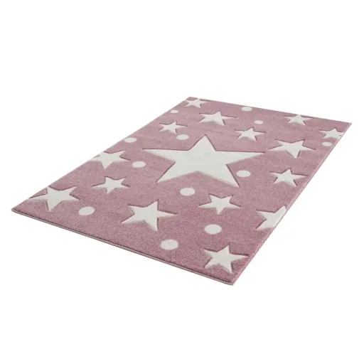 Livone Teppich Estrella Stern & Konfetti rosa, Teppichgrösse: 120 x 180 cm