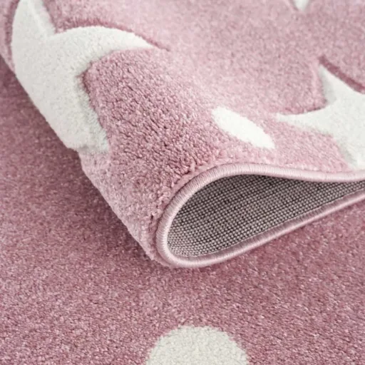 Livone Teppich Estrella Stern & Konfetti rosa, Teppichgrösse: 120 x 180 cm