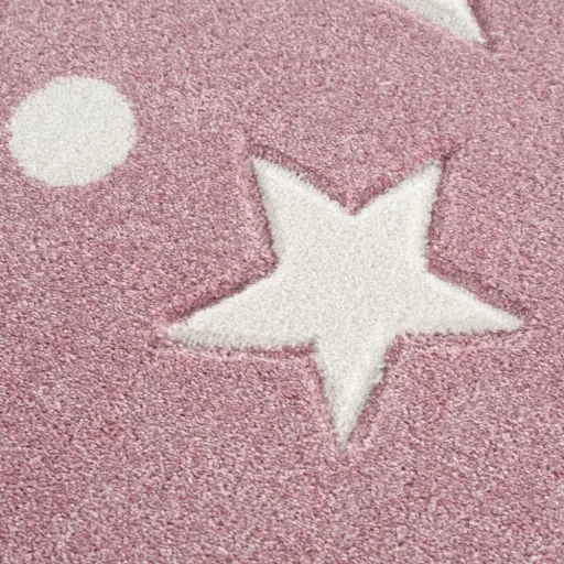 Livone Teppich Estrella Stern & Konfetti rosa, Teppichgrösse: 160 x 230 cm