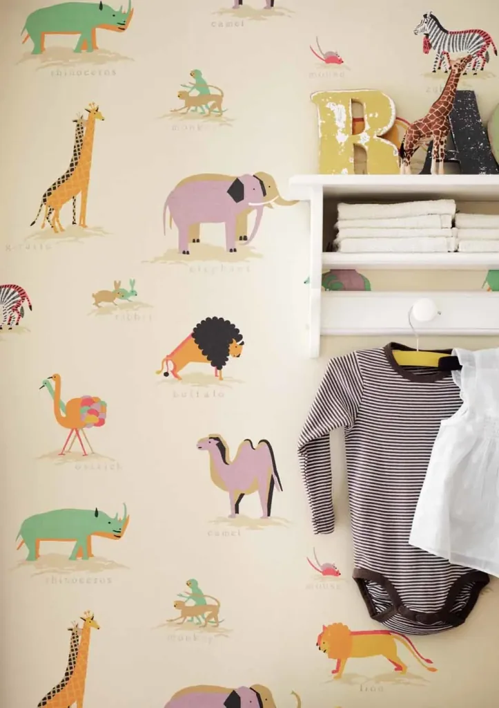 Little Sanderson Abracazoo Tapete Safari Tiere hellblau