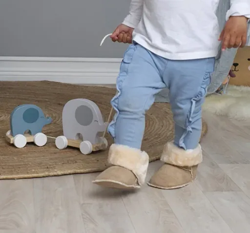 Jabadabado Kinderspielzeug, Nachziehtier - Elefant, Farbe: grau