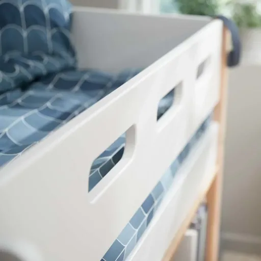 Flexa Nor halbhohes Bett mit Rutsche  weiß / Eiche