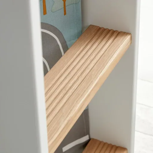 Flexa Nor halbhohes Bett mit Rutsche  weiß / Eiche