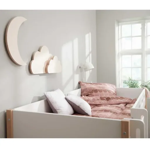 Flexa Nor halbhohes Bett mit Rutsche  weiß / Eiche